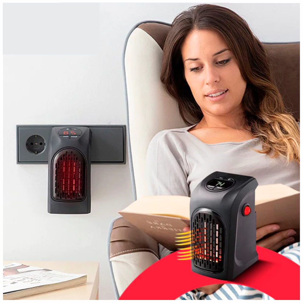 Calefactor Portátil Pared Cerámico 400W Control Remoto Pantalla Timer