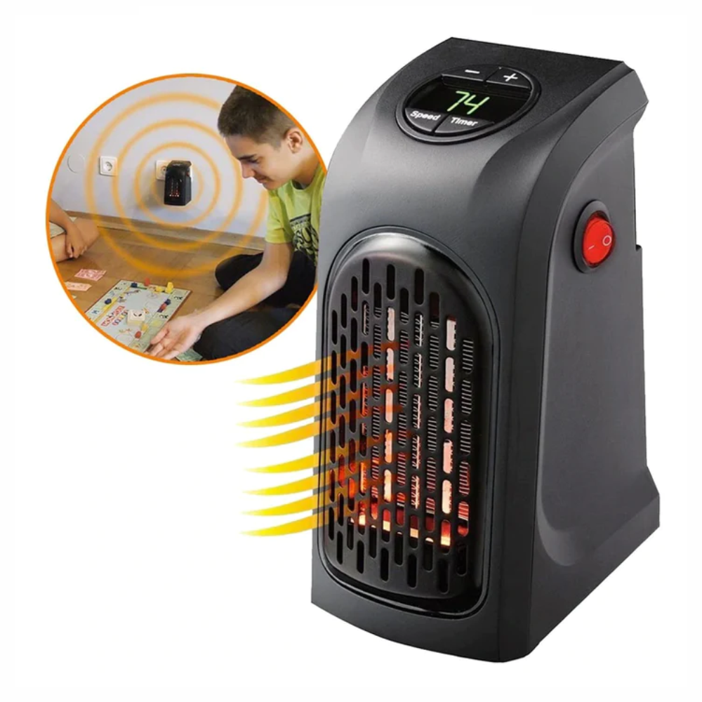 Calefactor Portátil Pared Cerámico 400W Control Remoto Pantalla Timer