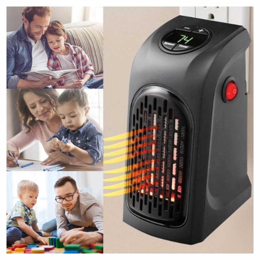 Calefactor Portátil Pared Cerámico 400W Control Remoto Pantalla Timer