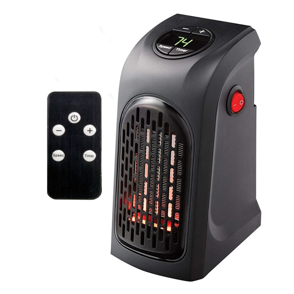 Calefactor Portátil Pared Cerámico 400W Control Remoto Pantalla Timer