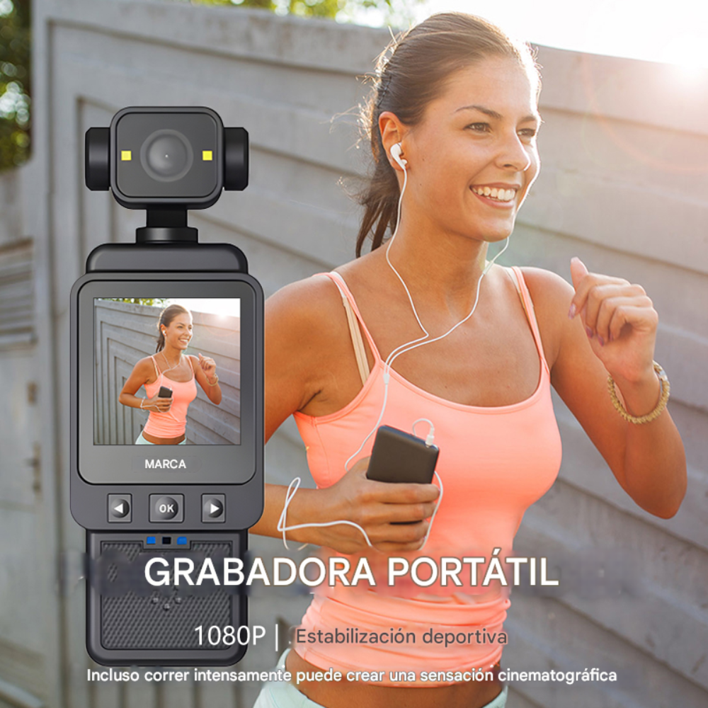 Cámara Deportiva DV01 Full HD 1080p WiFi Body Cam Antivibración Agua