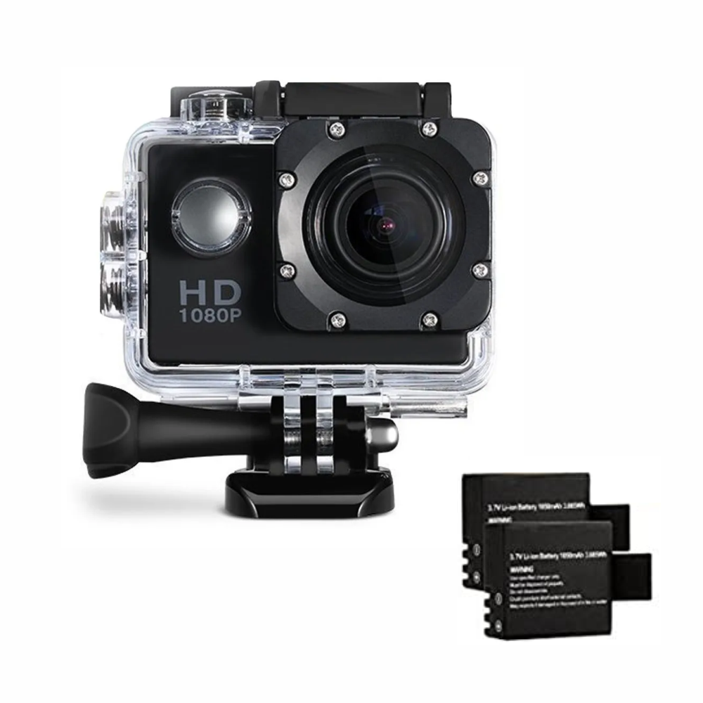 Cámara Deportiva Sumergible 30 Metros HD Gran Angular Kit Accesorios