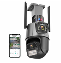 Cámara Seguridad PTZ Doble Lente 4MP WiFi Seguimiento Automático IP66