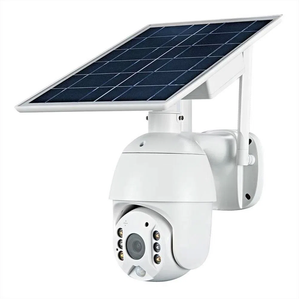 Cámara Seguridad IP Robótica Exterior WiFi Panel Solar Visión Nocturna