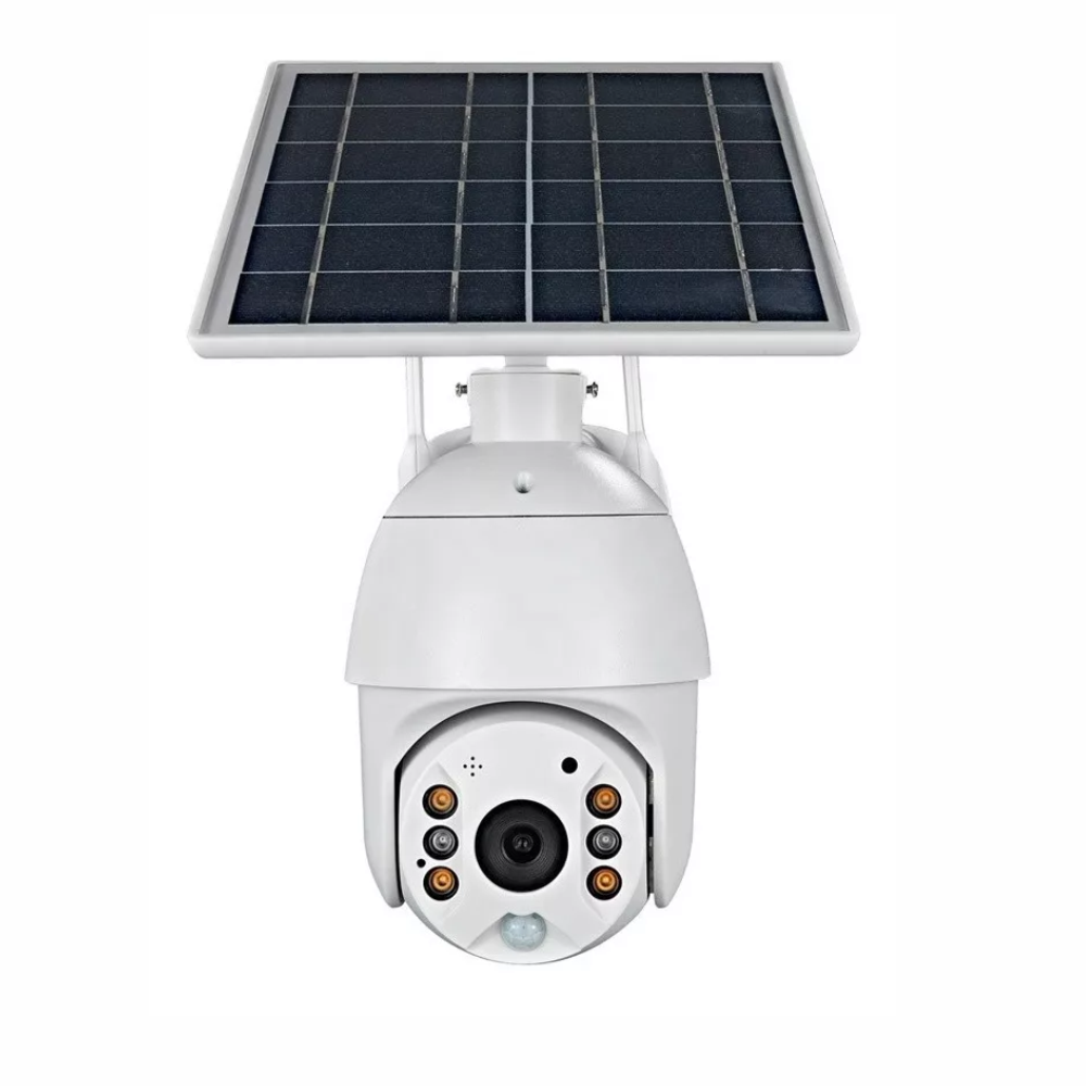 Cámara Seguridad IP Robótica Exterior WiFi Panel Solar Visión Nocturna