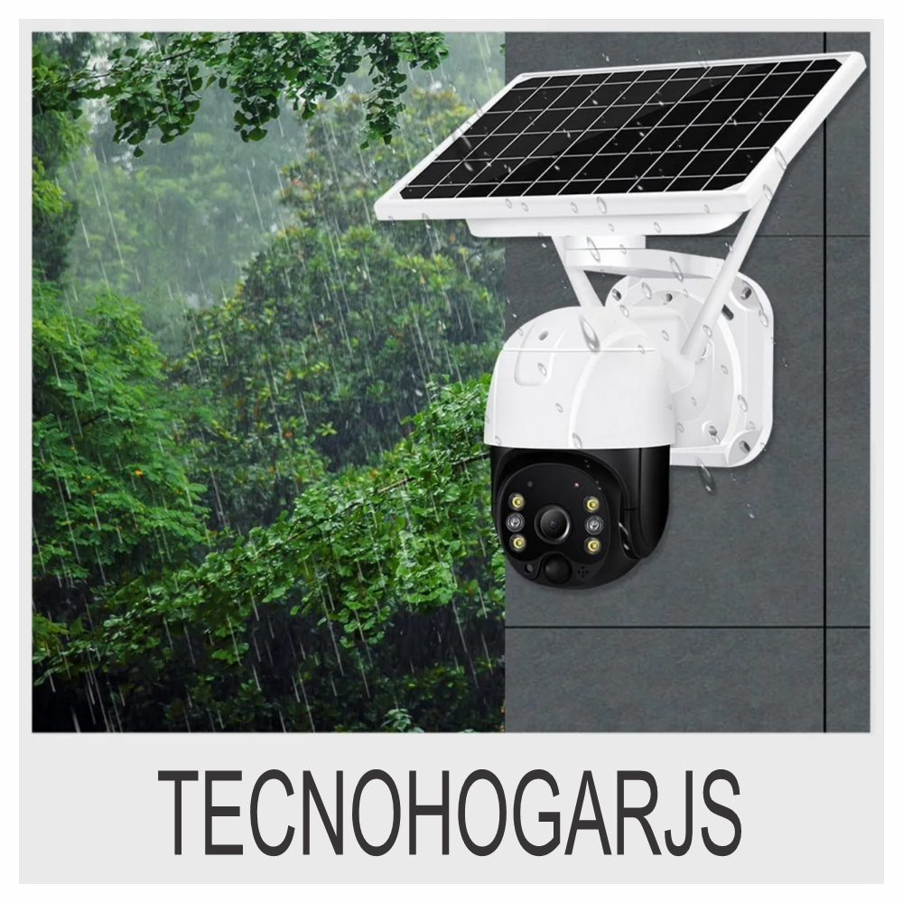 Cámara Seguridad Panel Solar 4G SIM PTZ Exterior Visión Nocturna IP65