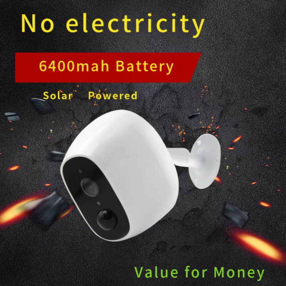 Cámara Seguridad WiFi Panel Solar Exterior Full HD PIR Audio IP66