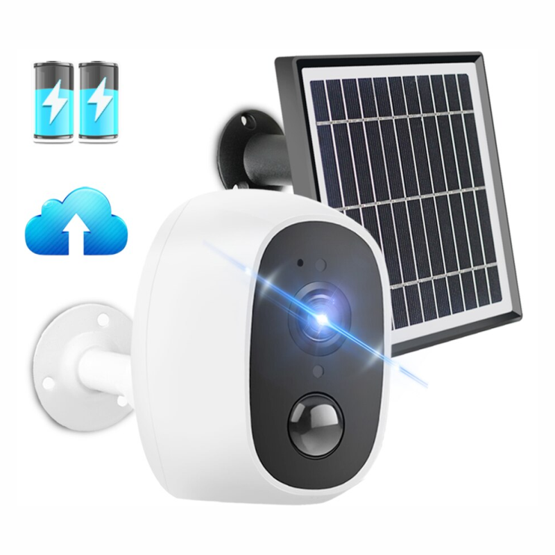 Cámara Seguridad WiFi Panel Solar Exterior Full HD PIR Audio IP66