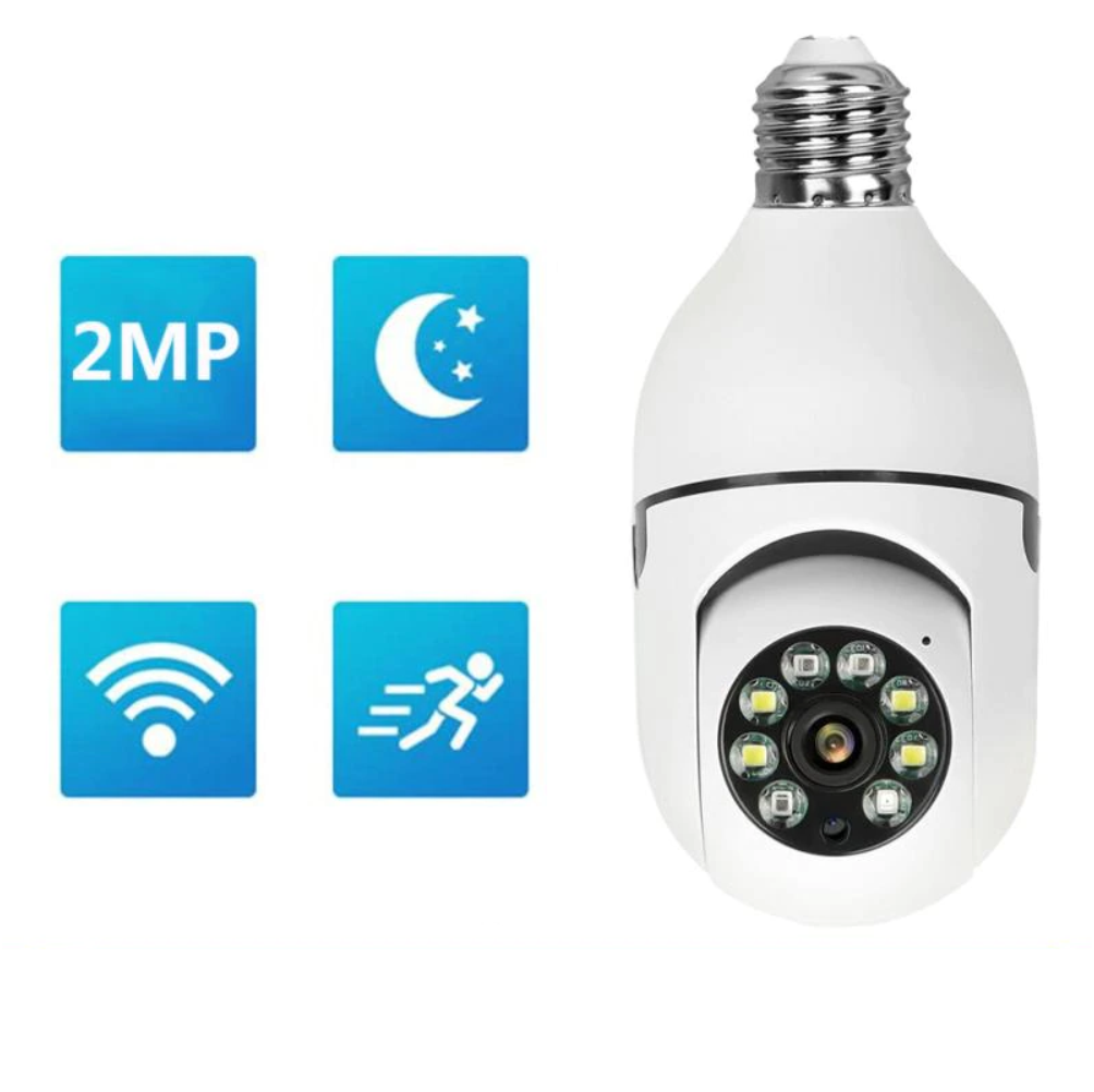 Cámara IP Bombillo 360 Grados Robótica WiFi 1080p Visión Nocturna E27