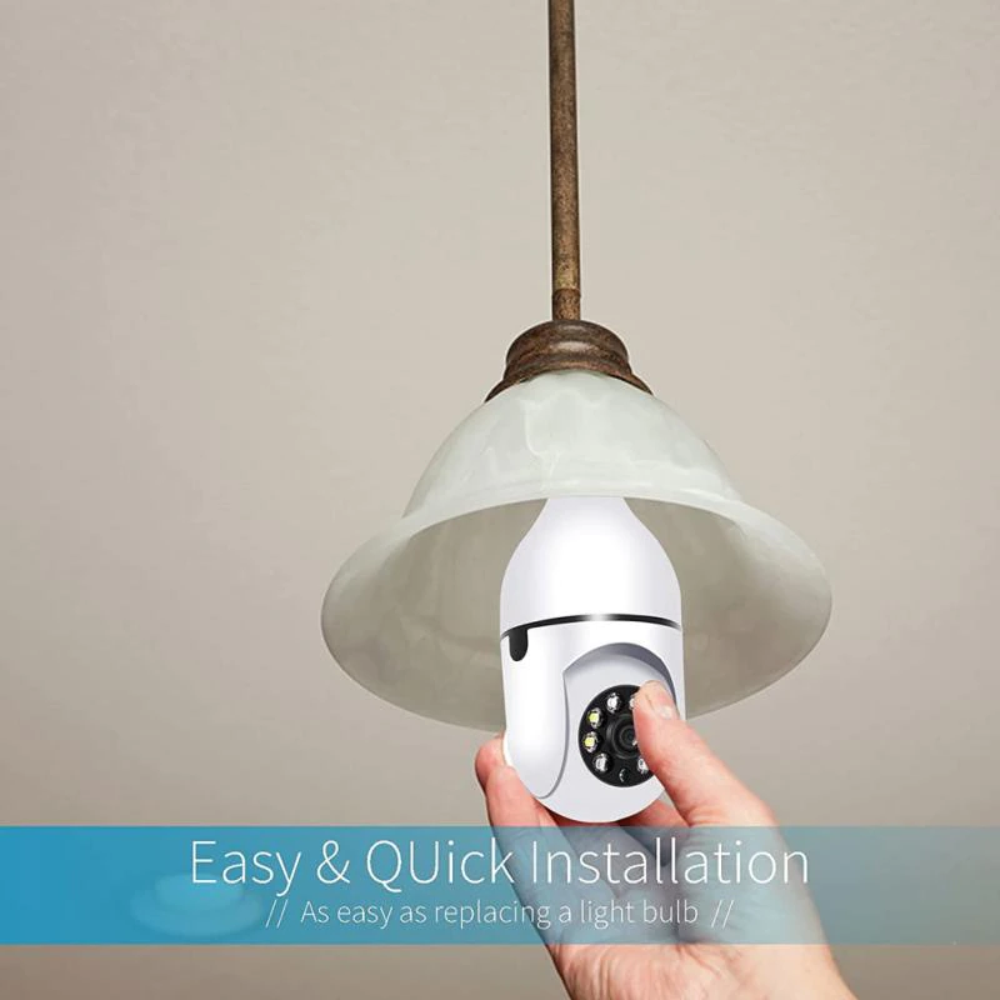 Cámara IP Bombillo 360 Grados Robótica WiFi 1080p Visión Nocturna E27