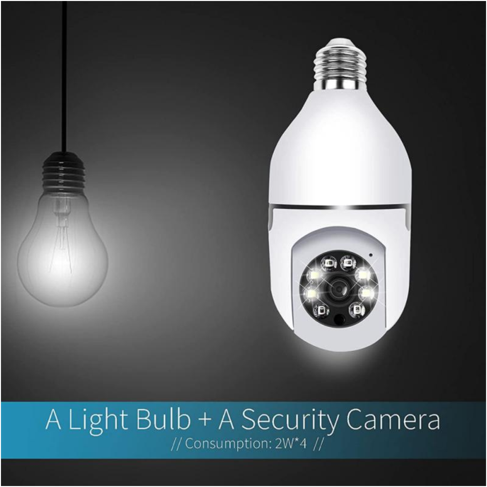 Cámara IP Bombillo 360 Grados Robótica WiFi 1080p Visión Nocturna E27