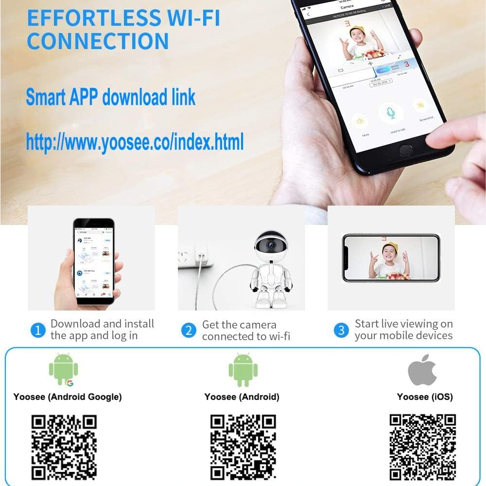 Cámara WiFi Robot Monitor Bebé 360 Seguimiento Audio Bidireccional