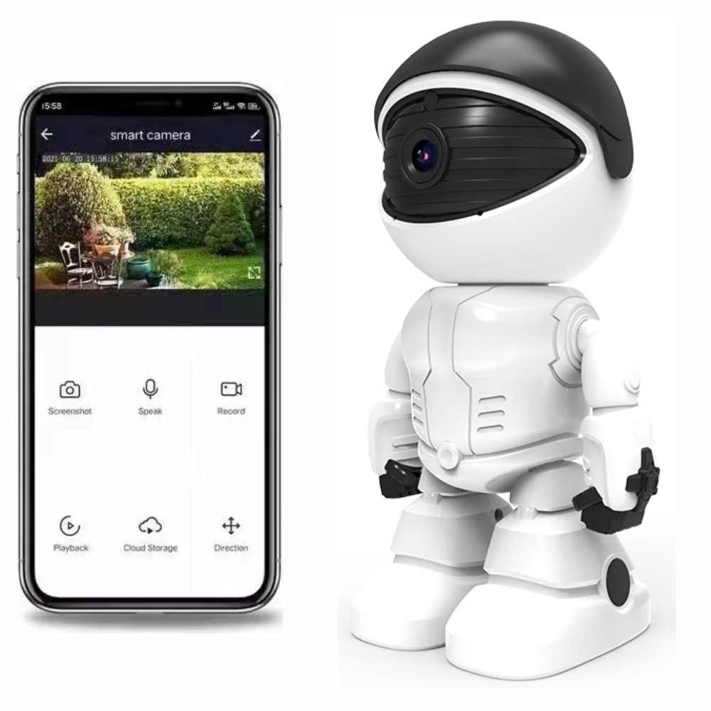 Cámara WiFi Robot Monitor Bebé 360 Seguimiento Audio Bidireccional