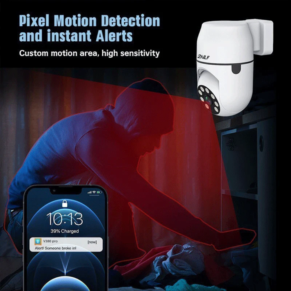 Cámara Seguridad WiFi Robótica 1080p Seguimiento Visión Nocturna 110V