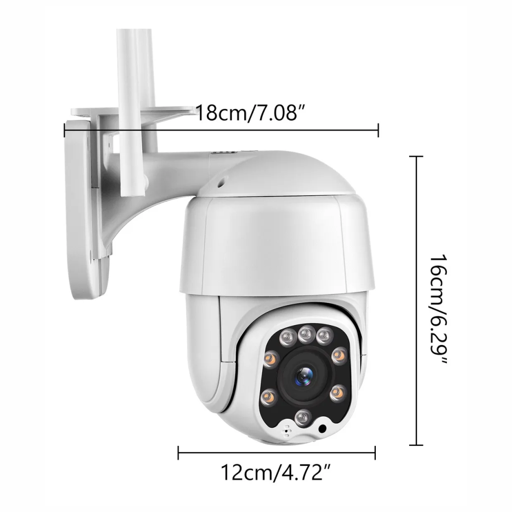 Cámara Seguridad Wifi PTZ 1080p Exterior Visión Nocturna Color IP66