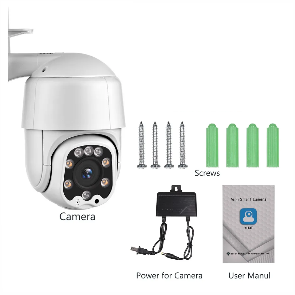 Cámara Seguridad Wifi PTZ 1080p Exterior Visión Nocturna Color IP66