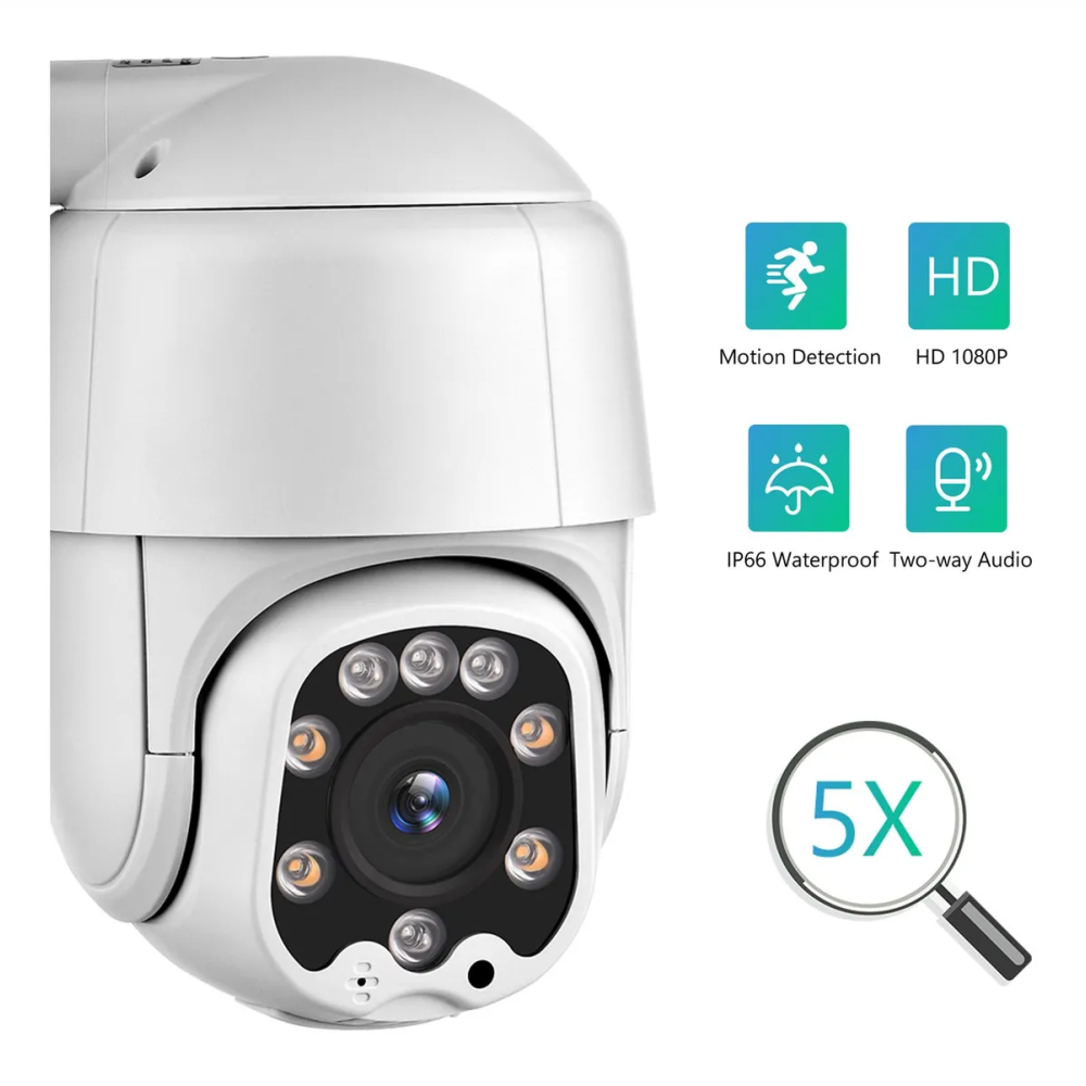 Cámara Seguridad Wifi PTZ 1080p Exterior Visión Nocturna Color IP66