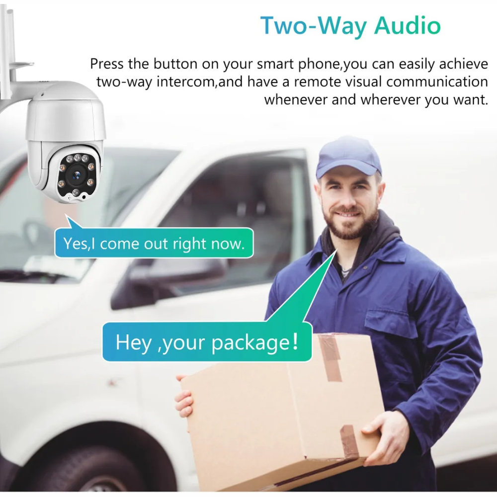 Cámara Seguridad Wifi PTZ 1080p Exterior Visión Nocturna Color IP66