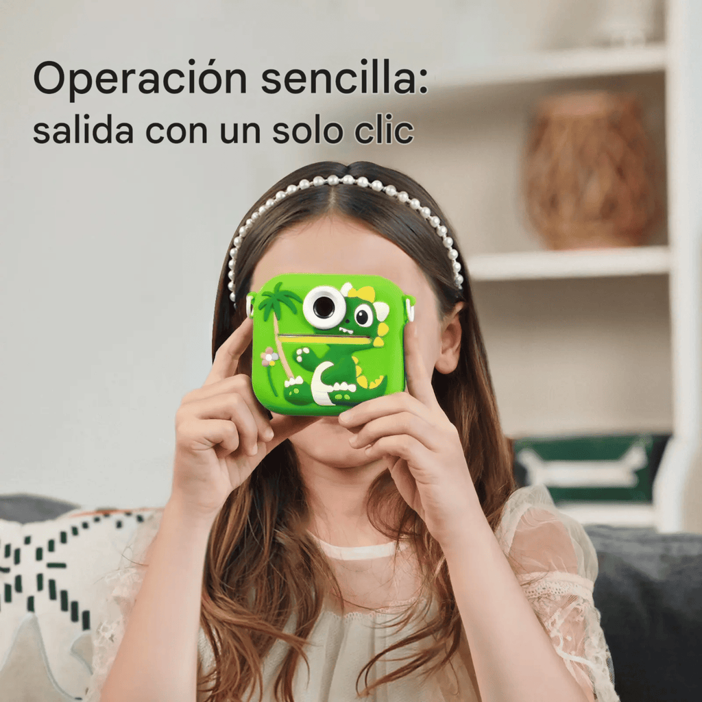 Cámara Instantánea Niños Dinosaurio Impresión Térmica Video Marcadores