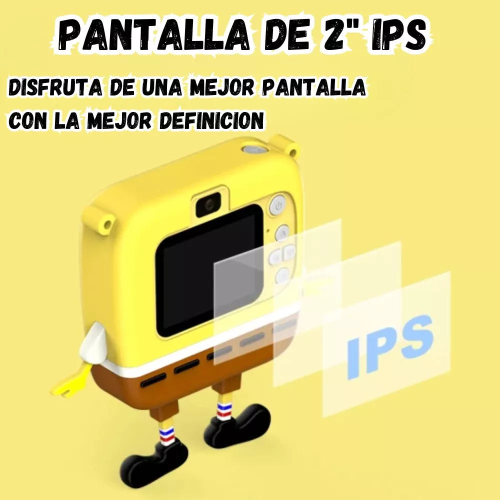 Cámara Digital Niños Fotos Videos Selfie Pantalla 2 Pulgadas Amarilla