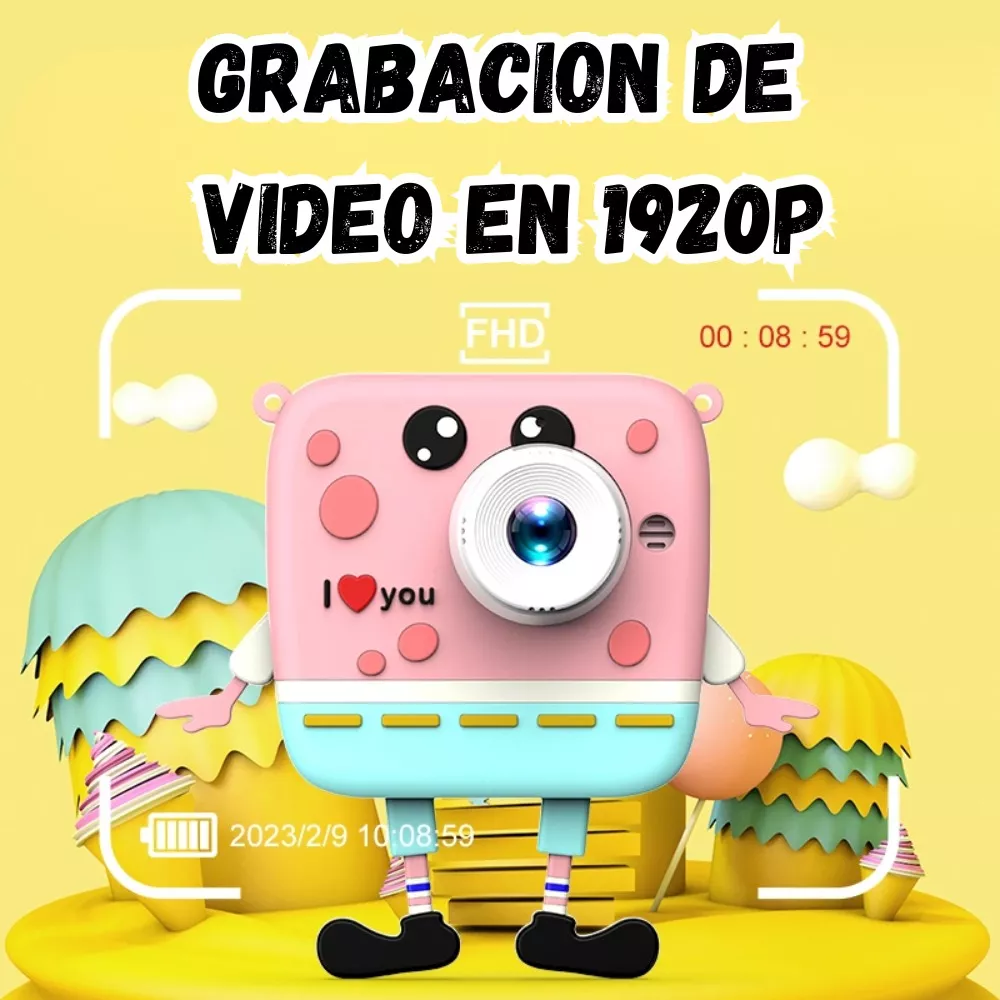 Cámara Digital Niños Fotos Videos Selfie Pantalla 2 Pulgadas Amarilla