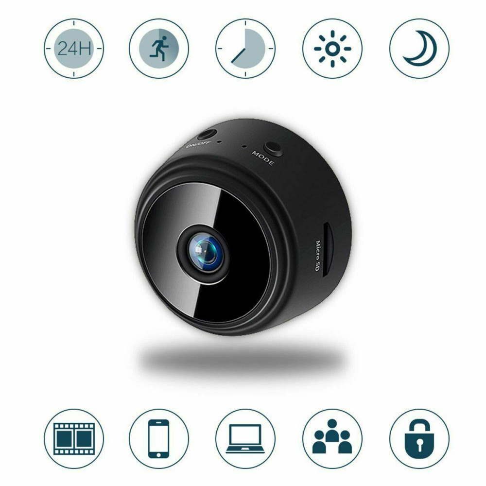 Cámara Mini Espía IP WiFi 720p Micrófono Detección Movimiento A9 Imán