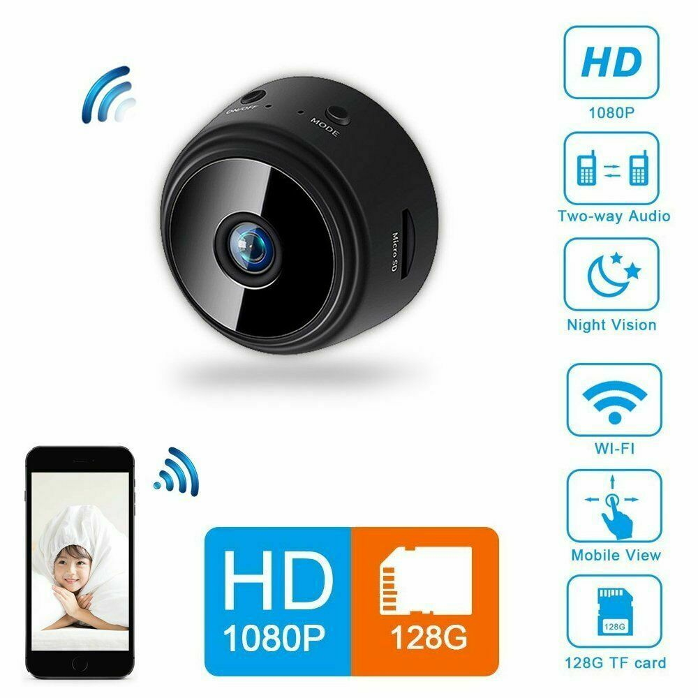 Cámara Mini Espía IP WiFi 720p Micrófono Detección Movimiento A9 Imán