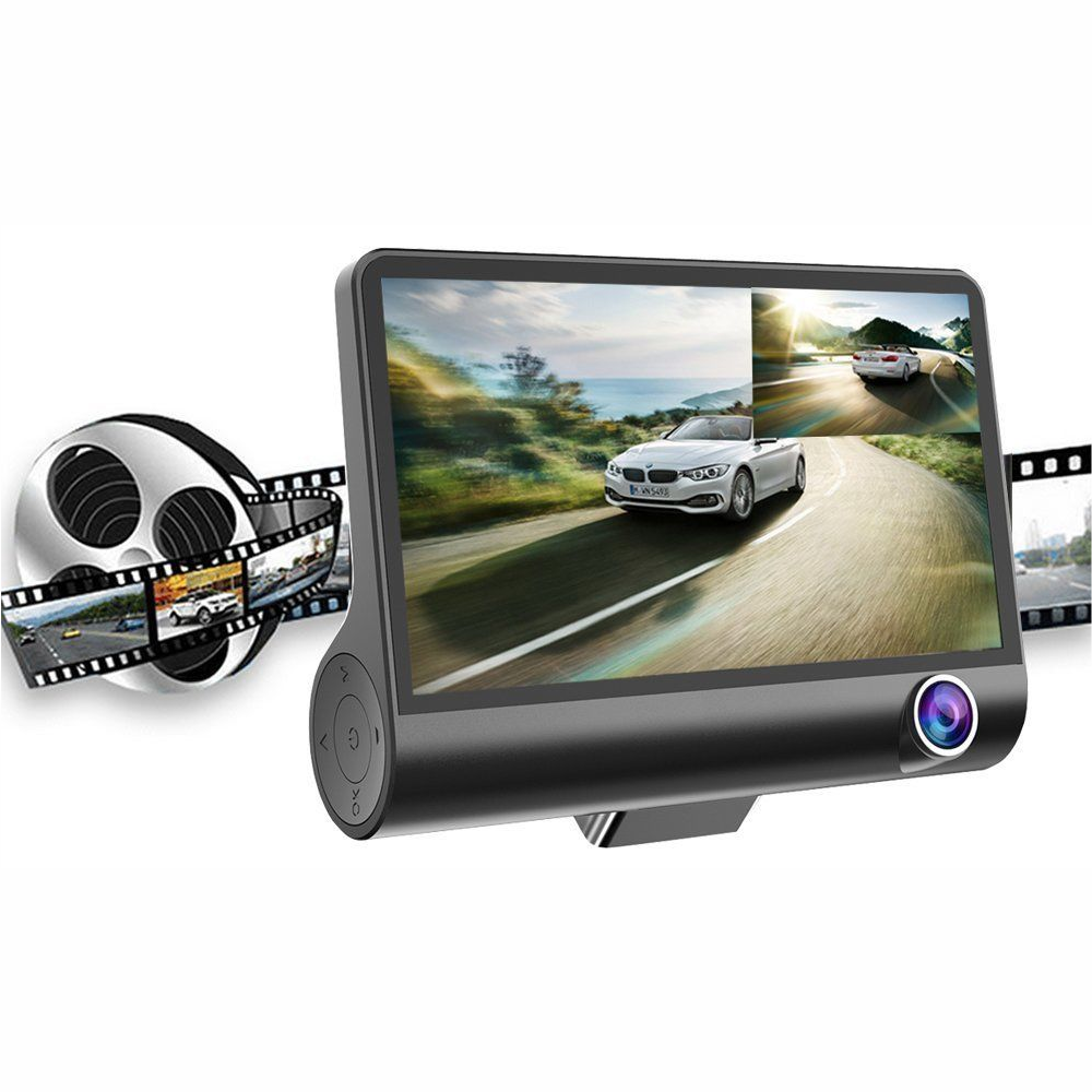 Cámara Carro 3 Lentes Full HD 1080P Pantalla 4 Pulgadas Sensor G