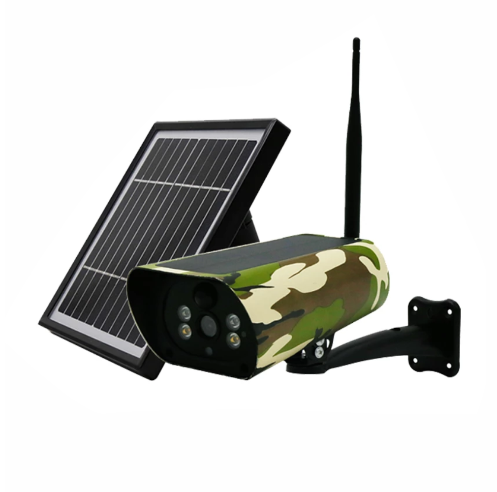 Cámara Seguridad Solar WiFi Exterior 1080P Batería PIR Audio IP67
