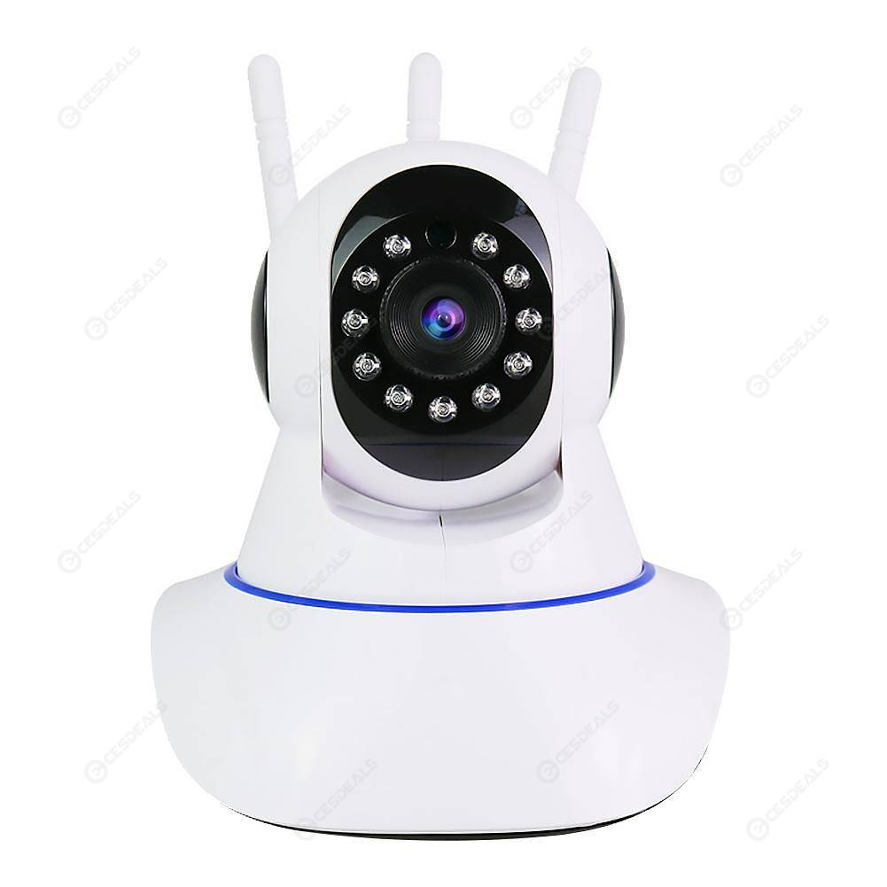 Cámara Seguridad Robótica 3 Antenas WiFi 1080p Visión Nocturna
