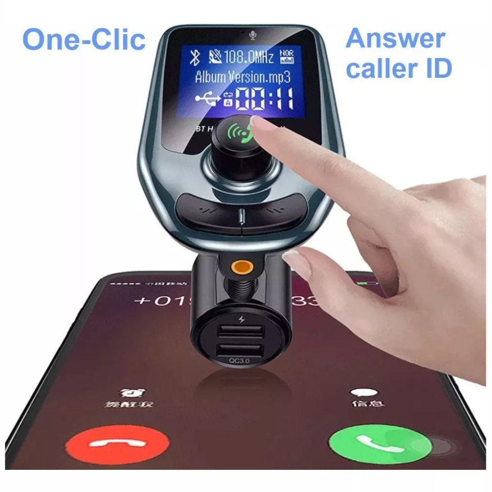 Transmisor FM Bluetooth 5.0 Carro Reproductor MP3 Manos Libres USB A30