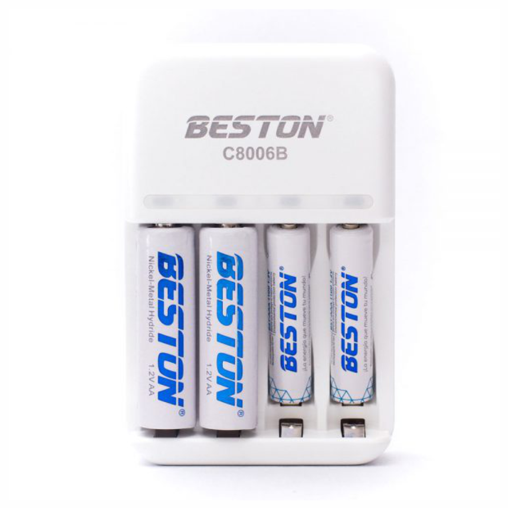 Cargador Pilas AA AAA 4 Baterías Recargables Protección Inteligente