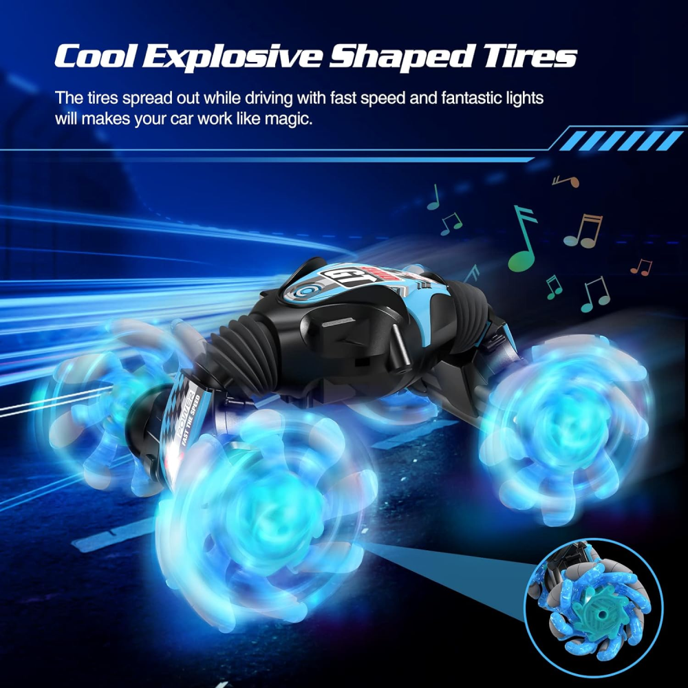 Carro Control Remoto Acrobacias Control Gestos Reloj Luces LED 360