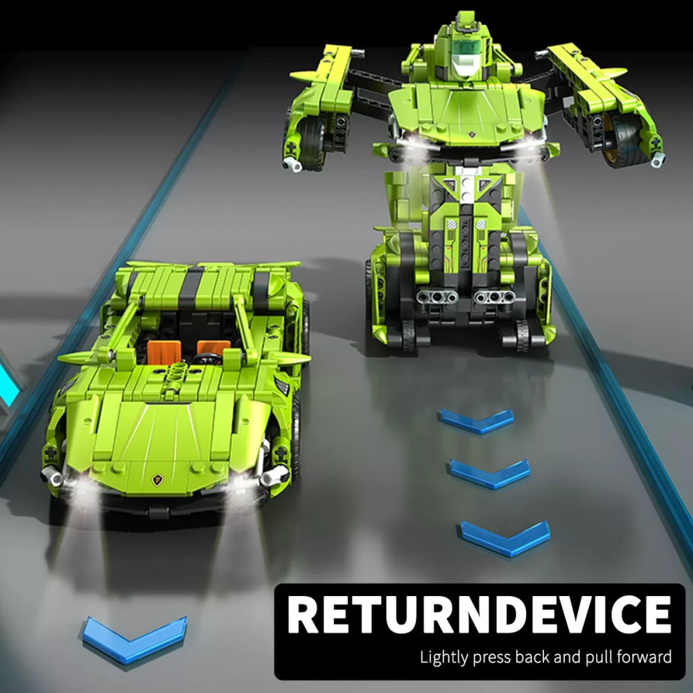 Bloques Construcción Carro Robot 2x1 Transformable 721 Piezas Armable