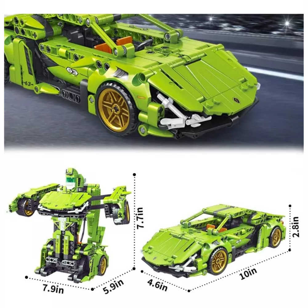 Bloques Construcción Carro Robot 2x1 Transformable 721 Piezas Armable