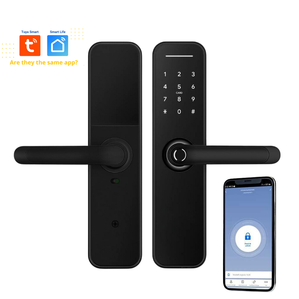 Cerradura Inteligente WiFi Tuya Huella Digital 100 Huellas App Negra