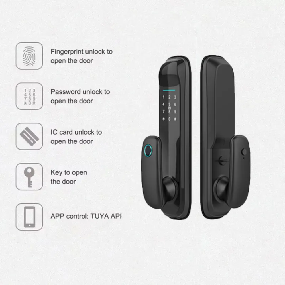Cerradura Inteligente WiFi Huella Tarjeta Contraseña Tuya HR16 Puerta