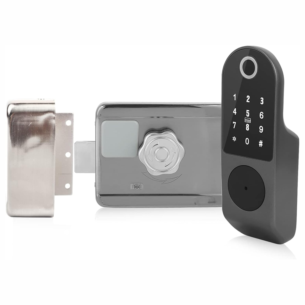 Cerradura Inteligente Digital Contraseña Tarjeta Llave Aluminio Gris