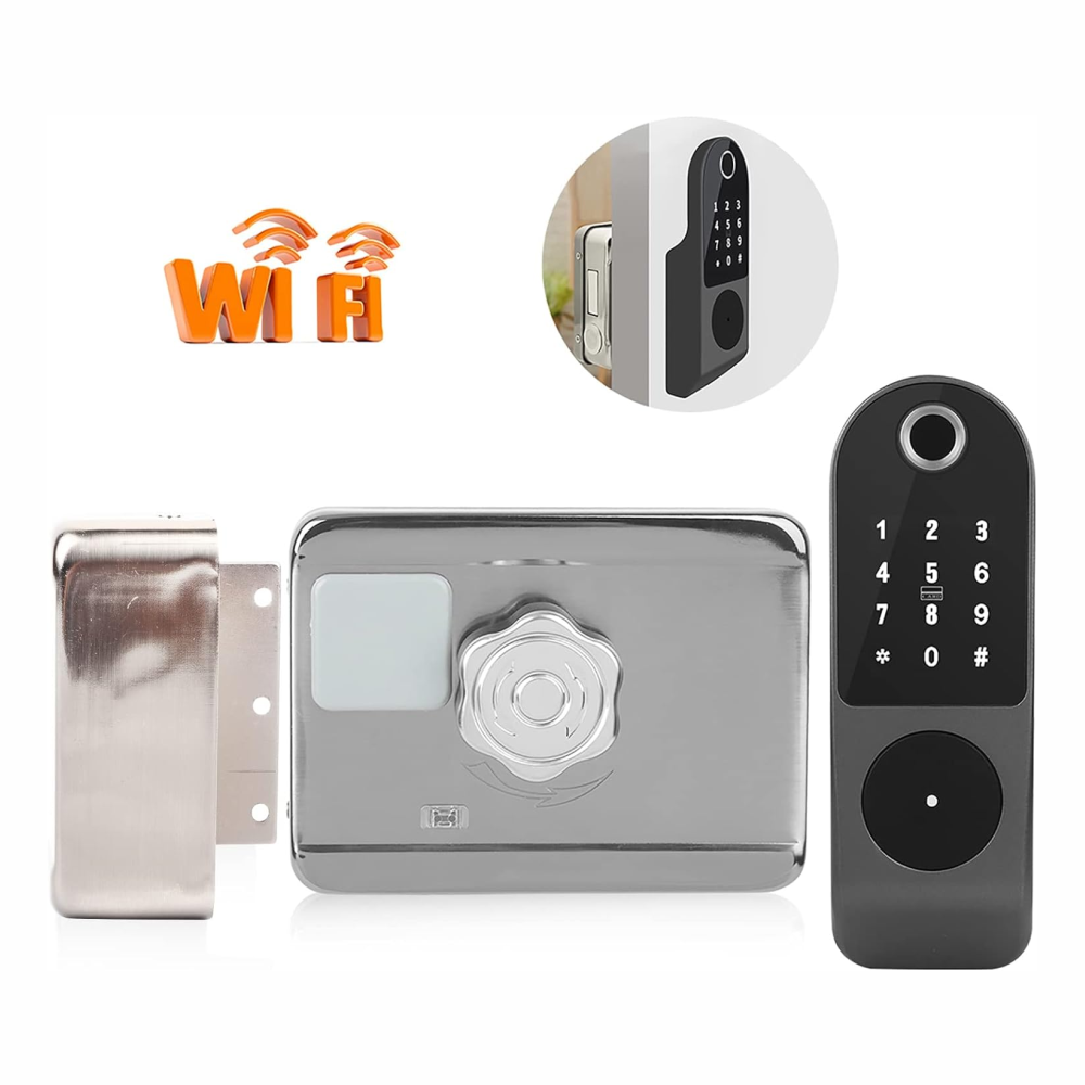 Cerradura Inteligente Digital Contraseña Tarjeta Llave Aluminio Gris