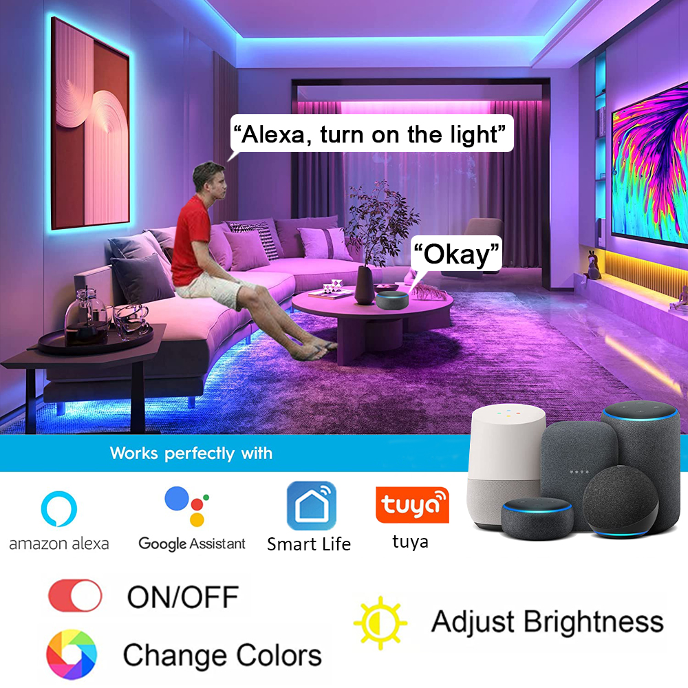 Tira Luces LED RGB 10 Metros WiFi Alexa Google Música Smart Life 110V