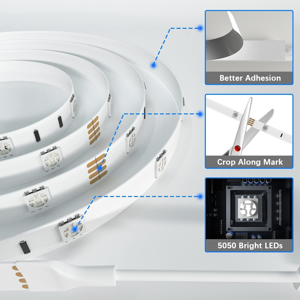 Tira Luces LED RGB 10 Metros WiFi Alexa Google Música Smart Life 110V