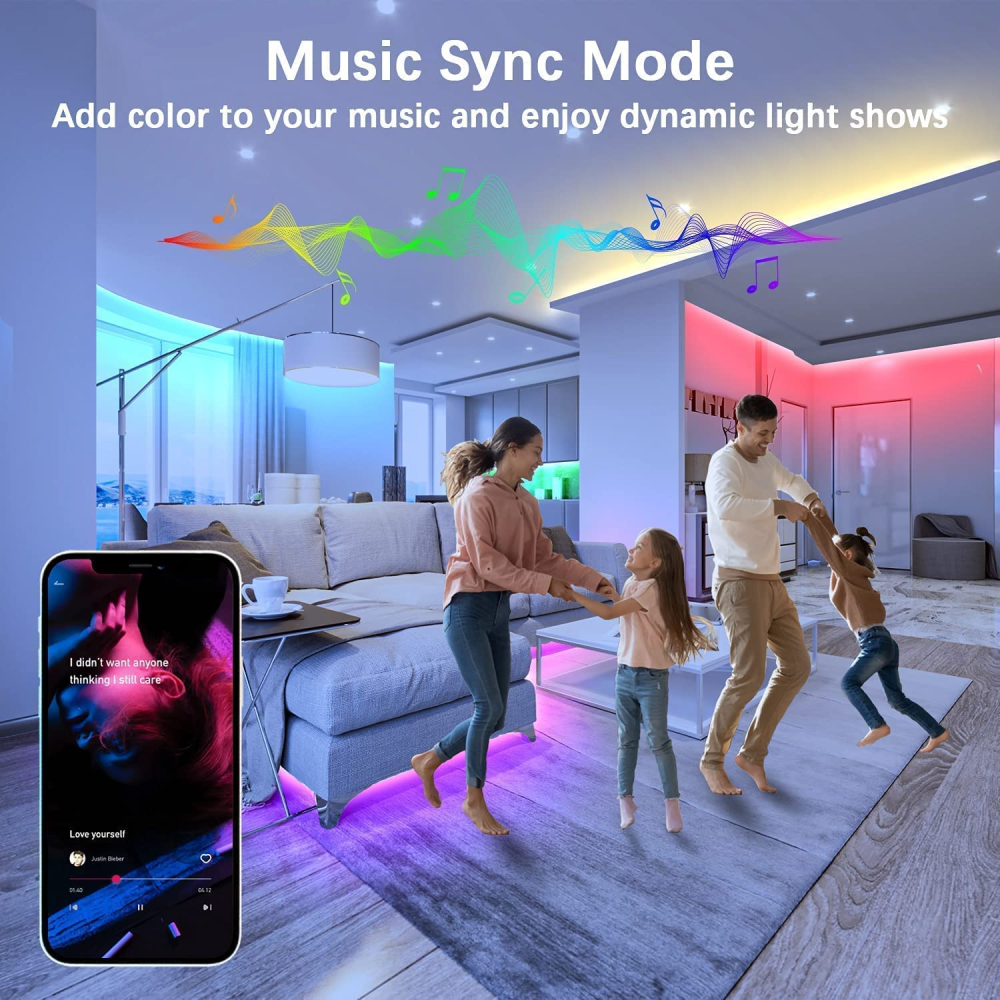 Tira Luces LED RGB 10 Metros WiFi Alexa Google Música Smart Life 110V