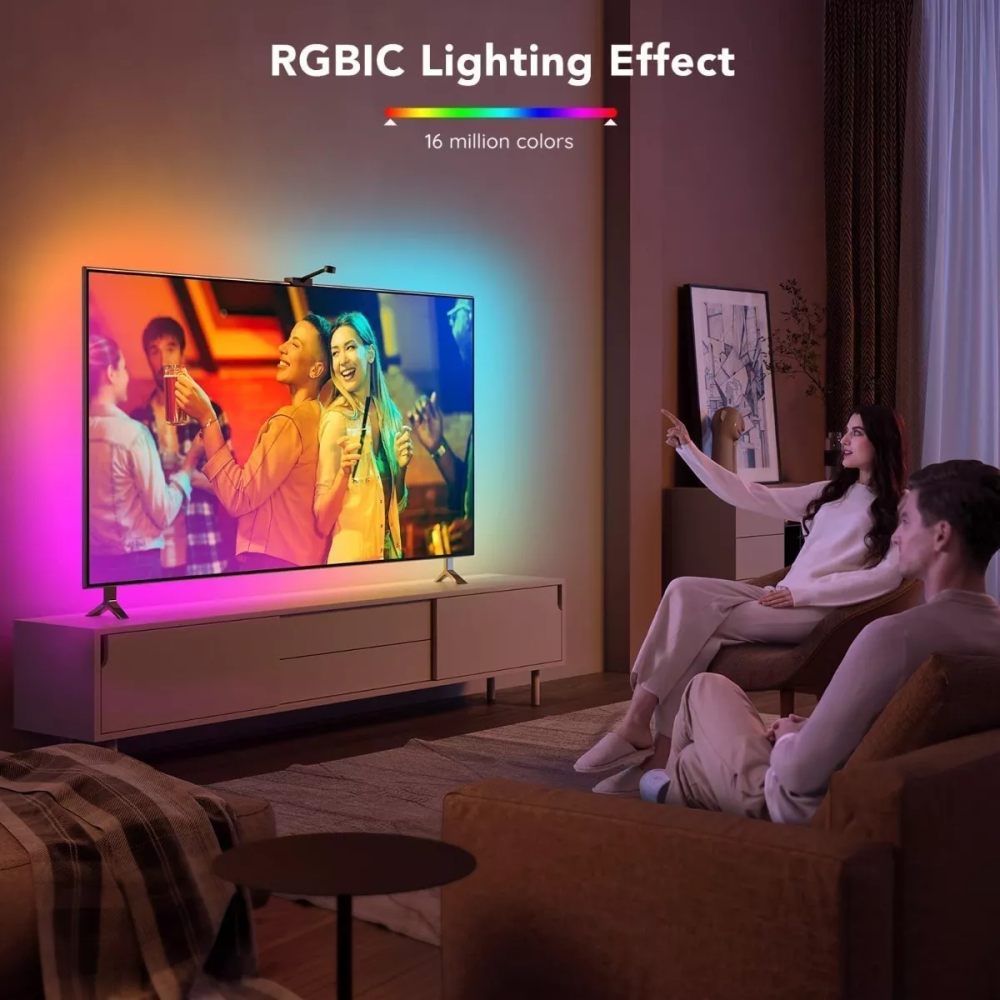 Tira LED TV RGBIC Cámara Sincronización Pantalla 55 65 Pulgadas Alexa