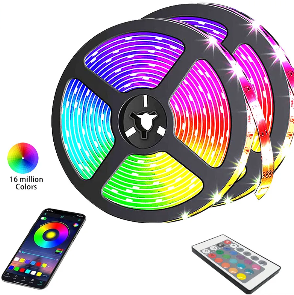 Cinta LED RGB Multicolor 5 Metros 5050 IP65 Control Adaptador 12V Luz