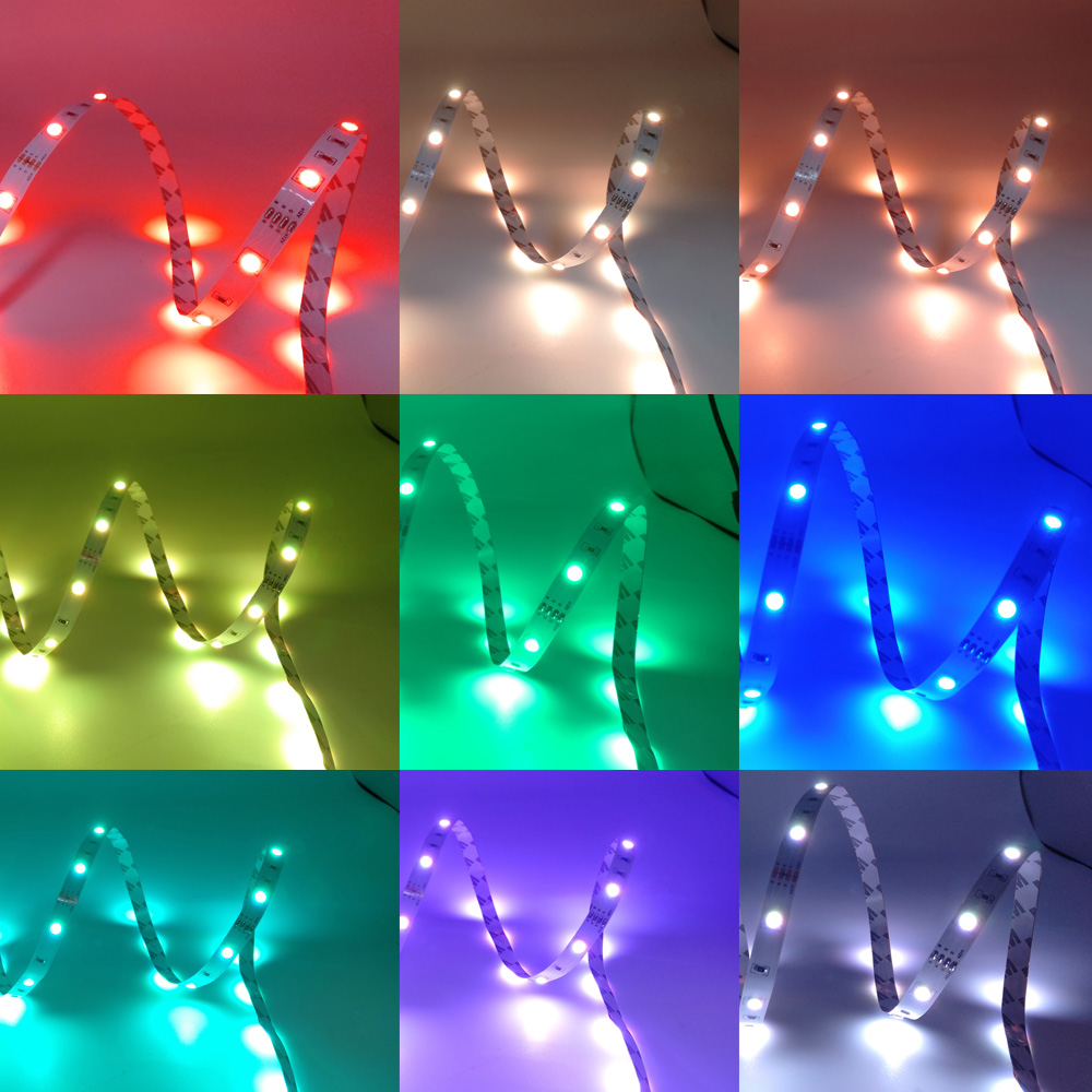 Cinta LED RGB Multicolor 5 Metros 5050 IP65 Control Adaptador 12V Luz