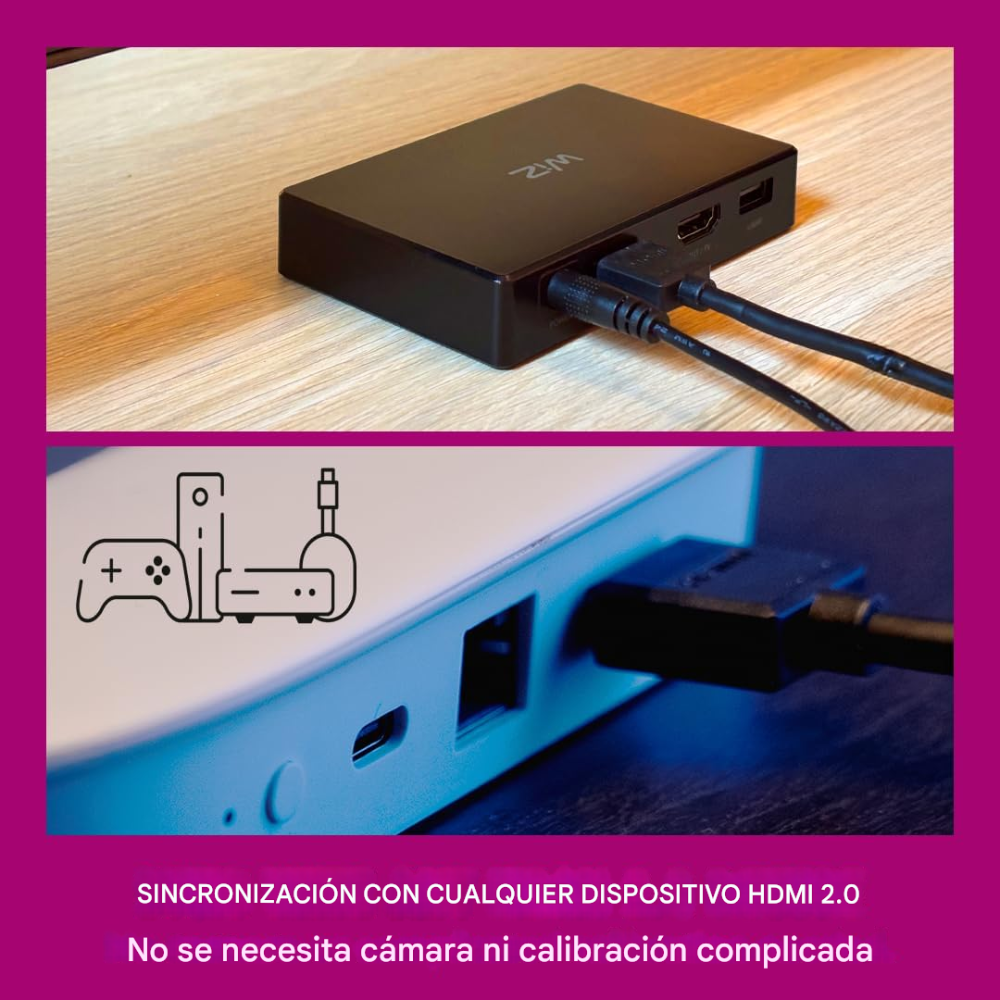 Cinta LED TV Sincronizada HDMI 2.0 Ambilight App 55 65 Pulgadas RGB