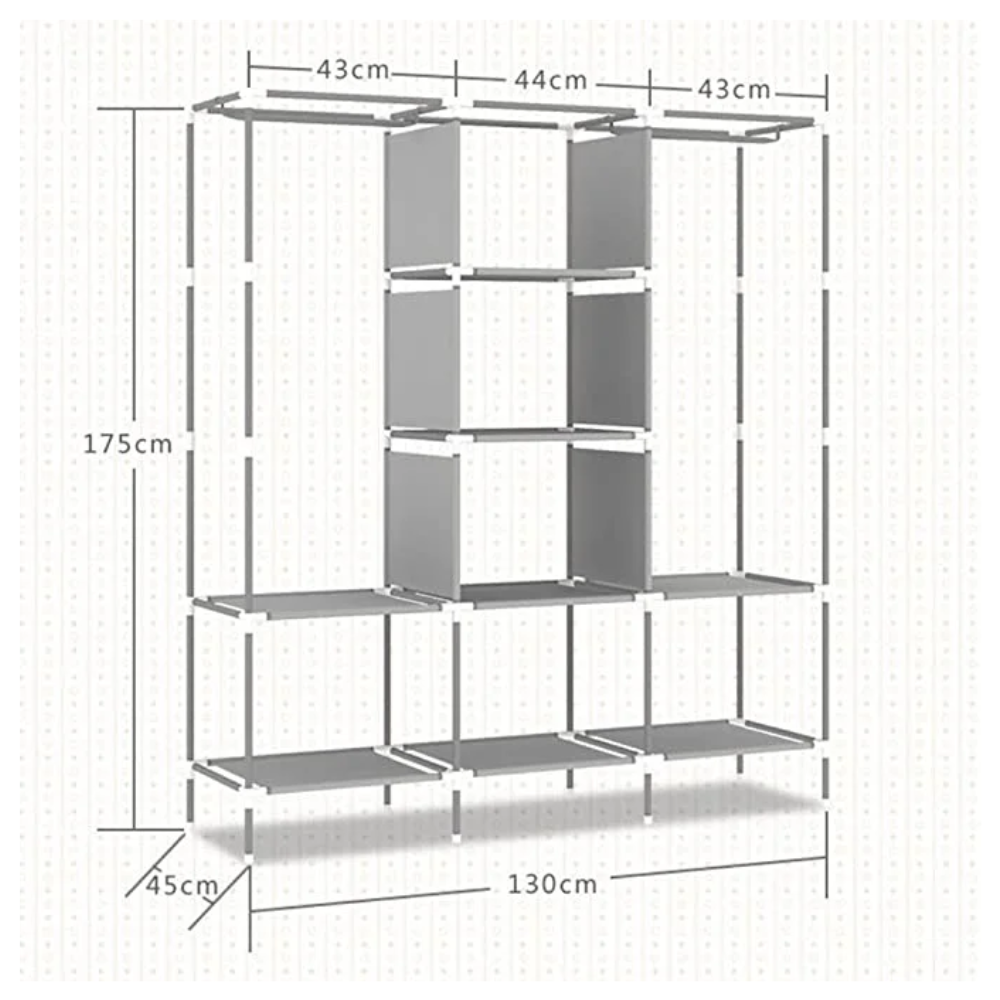 Closet Organizador Ropa Desarmable 8 Estantes Modelo 88130 Barra Tela