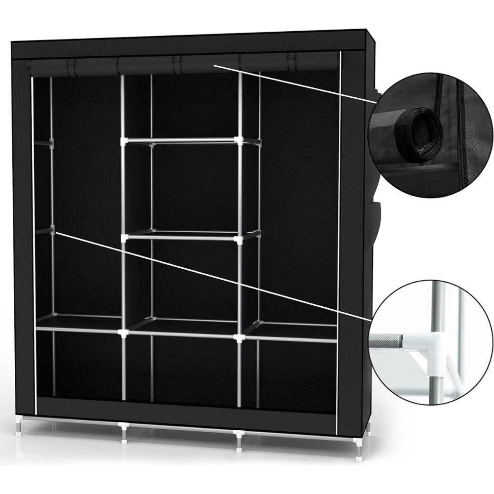 Closet Organizador Ropa Desarmable 7 Estantes Modelo 083 Tela Barra