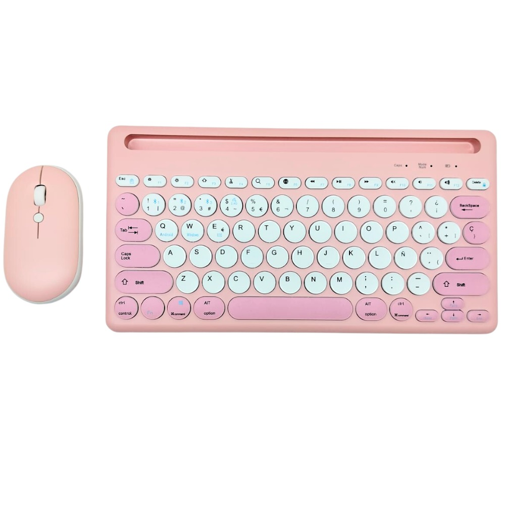 Combo Teclado Mouse Inalámbrico Bluetooth 2.4GHz Recargable Tipo C