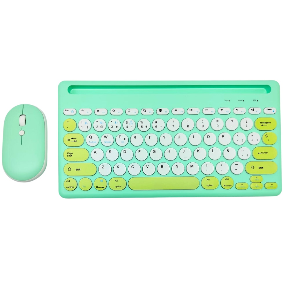 Combo Teclado Mouse Inalámbrico Bluetooth 2.4GHz Recargable Tipo C